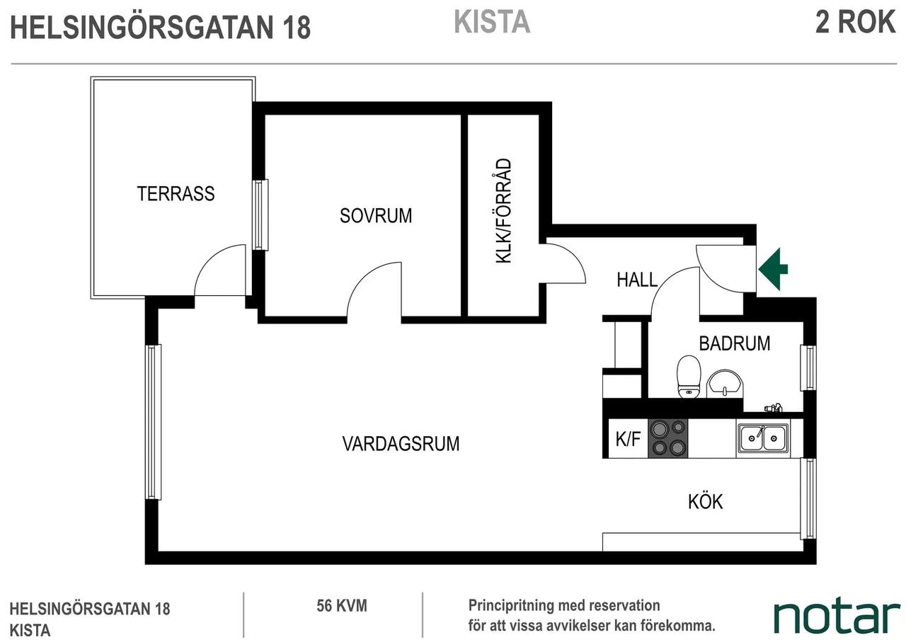 Floor plan for Helsingörsgatan 18