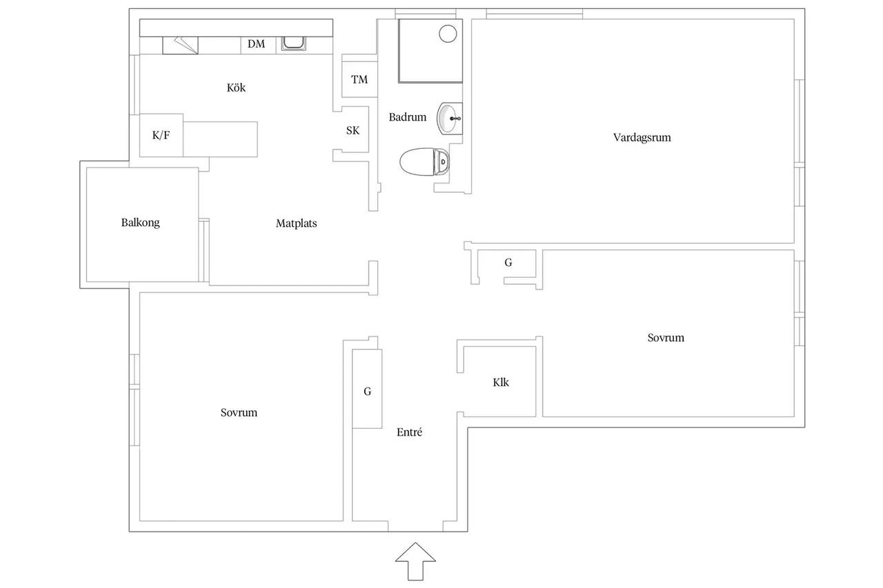 Floor plan for Backsläntsgatan 3 B