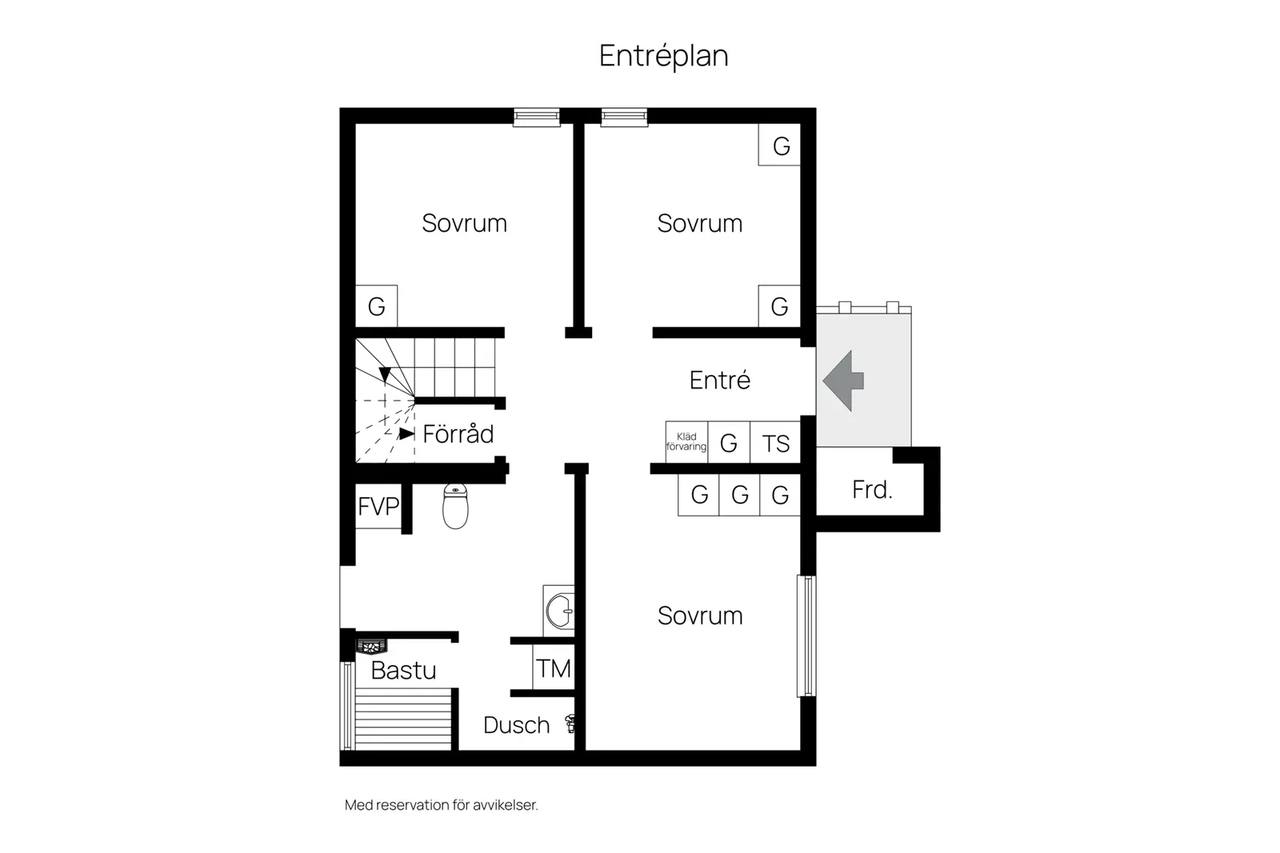Planritning för Vemdalsskalet Brunbjörnsvägen 16A