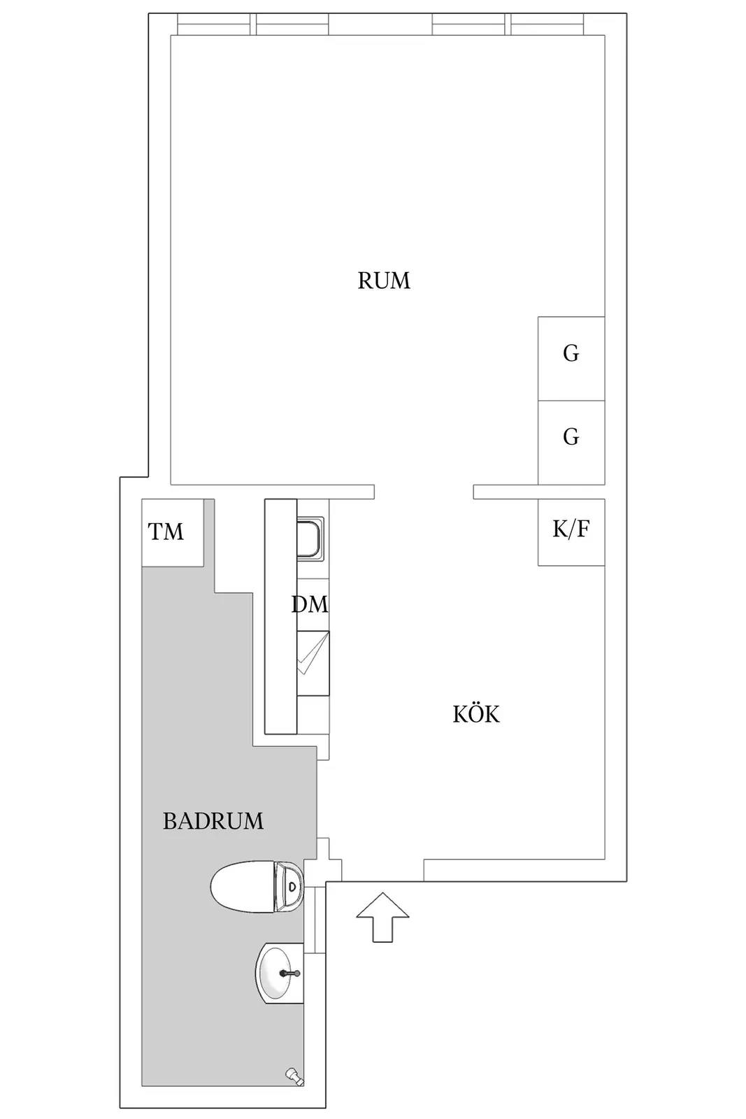 Floor plan for Kopparslagaregatan 15B