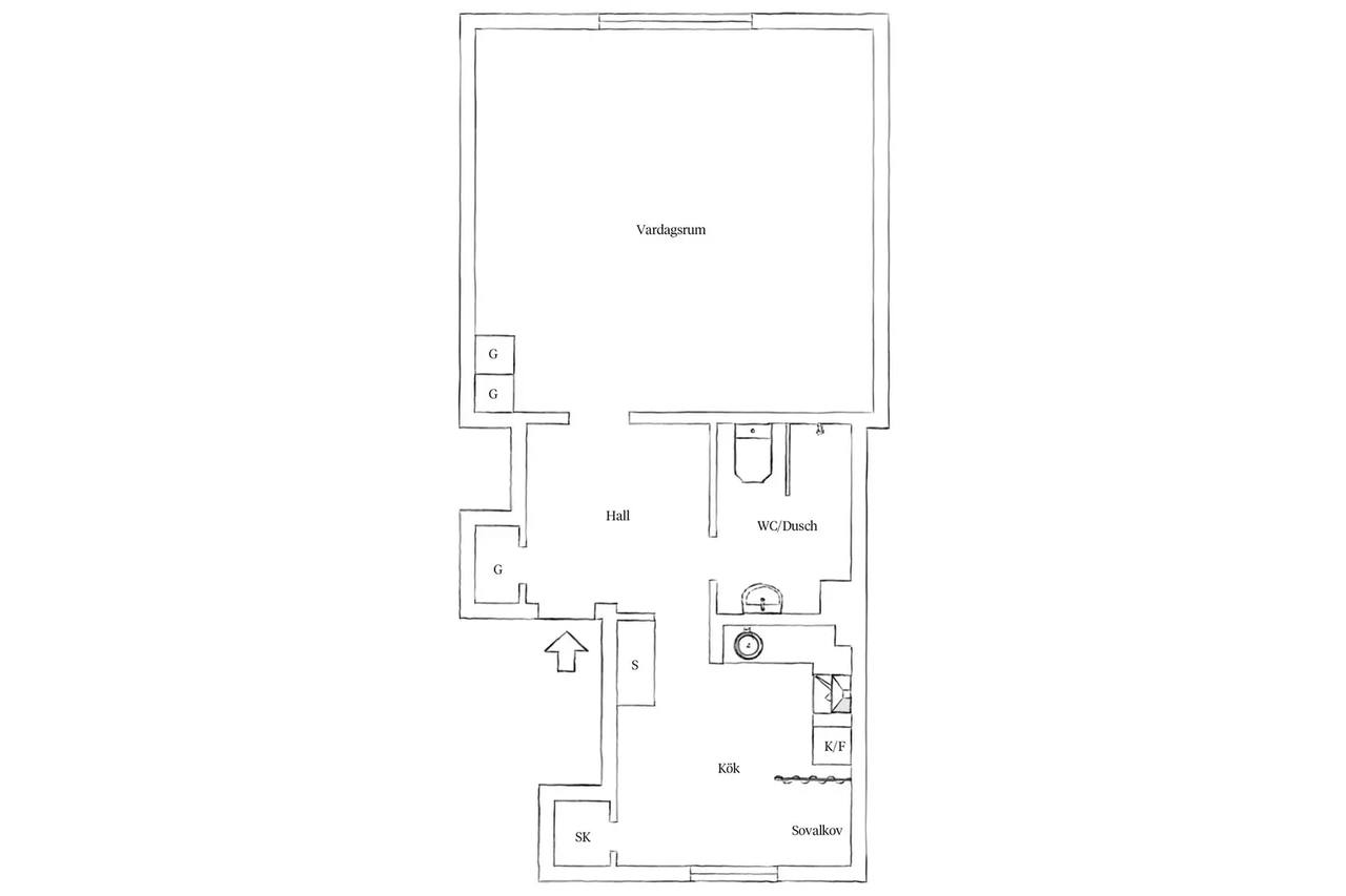 Floor plan for Gustavsplatsen 1N