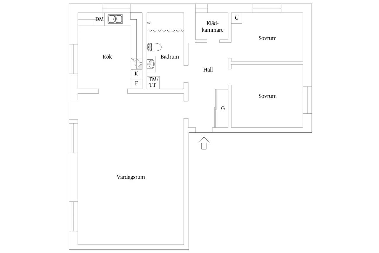 Floor plan for Övre Eneborgsvägen 34B