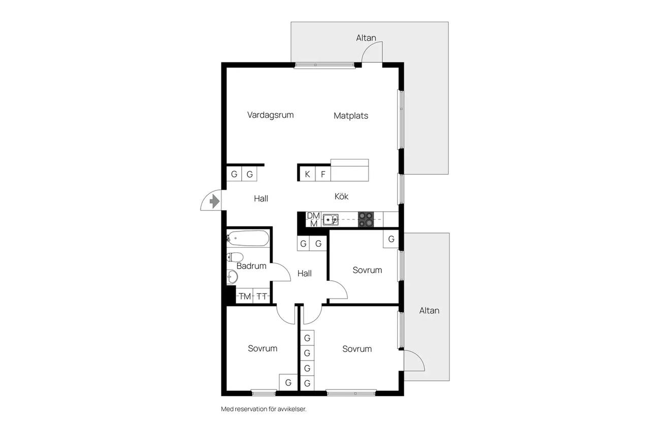 Floor plan for Gulsparvvägen 26 B