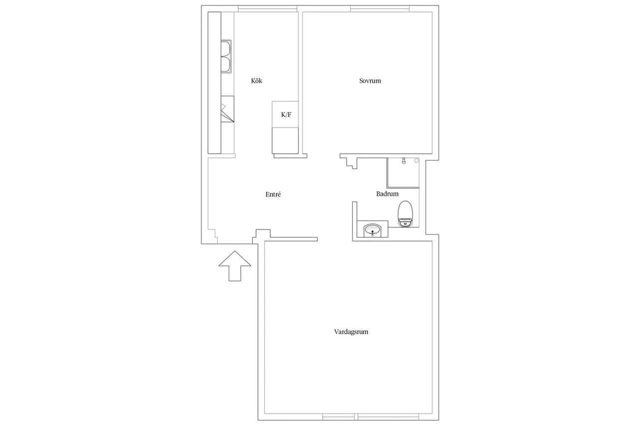 Floor plan for Kullagatan 1C