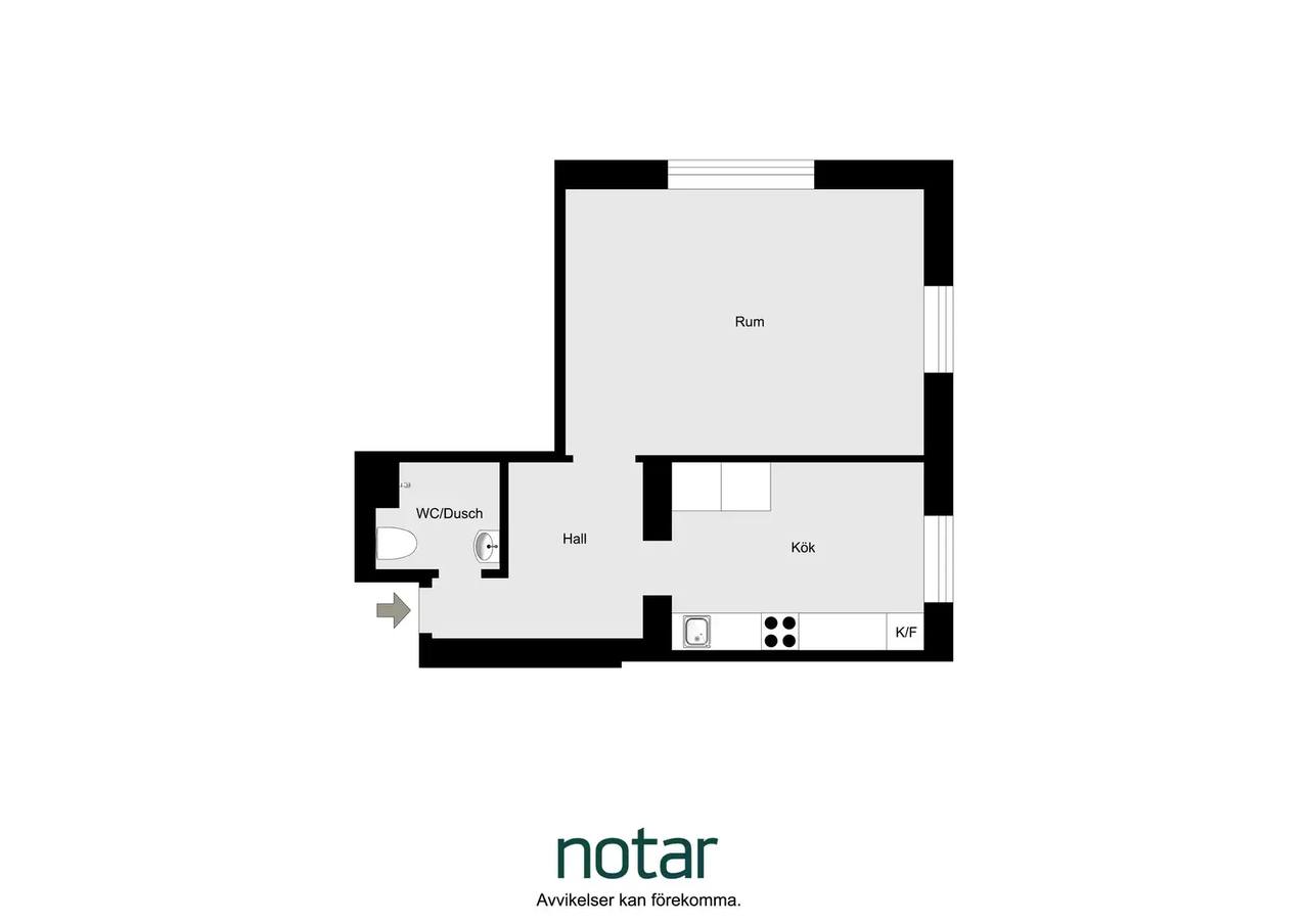 Floor plan for Sjögatan 13A