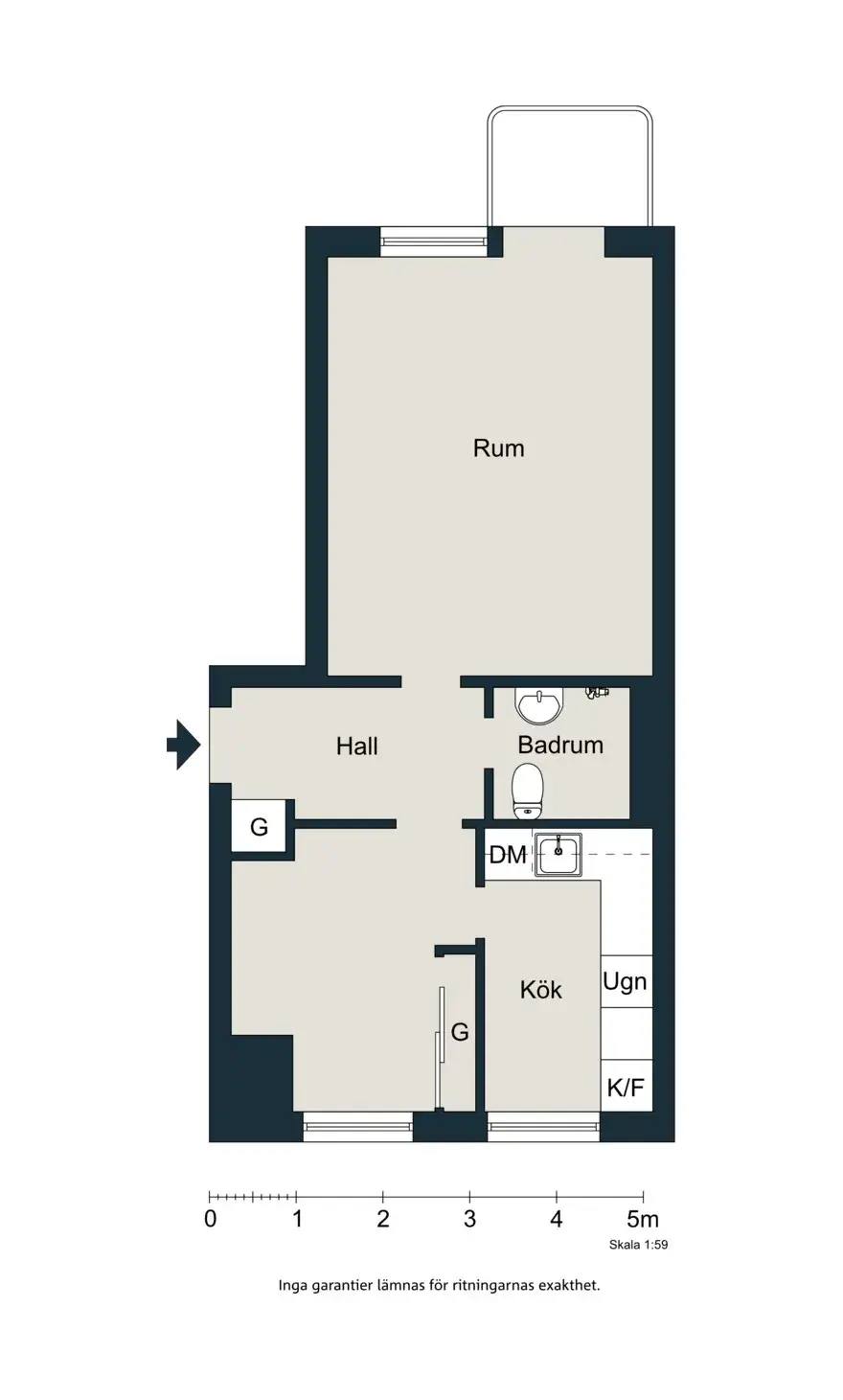 Floor plan for Ståthållaregatan 36A