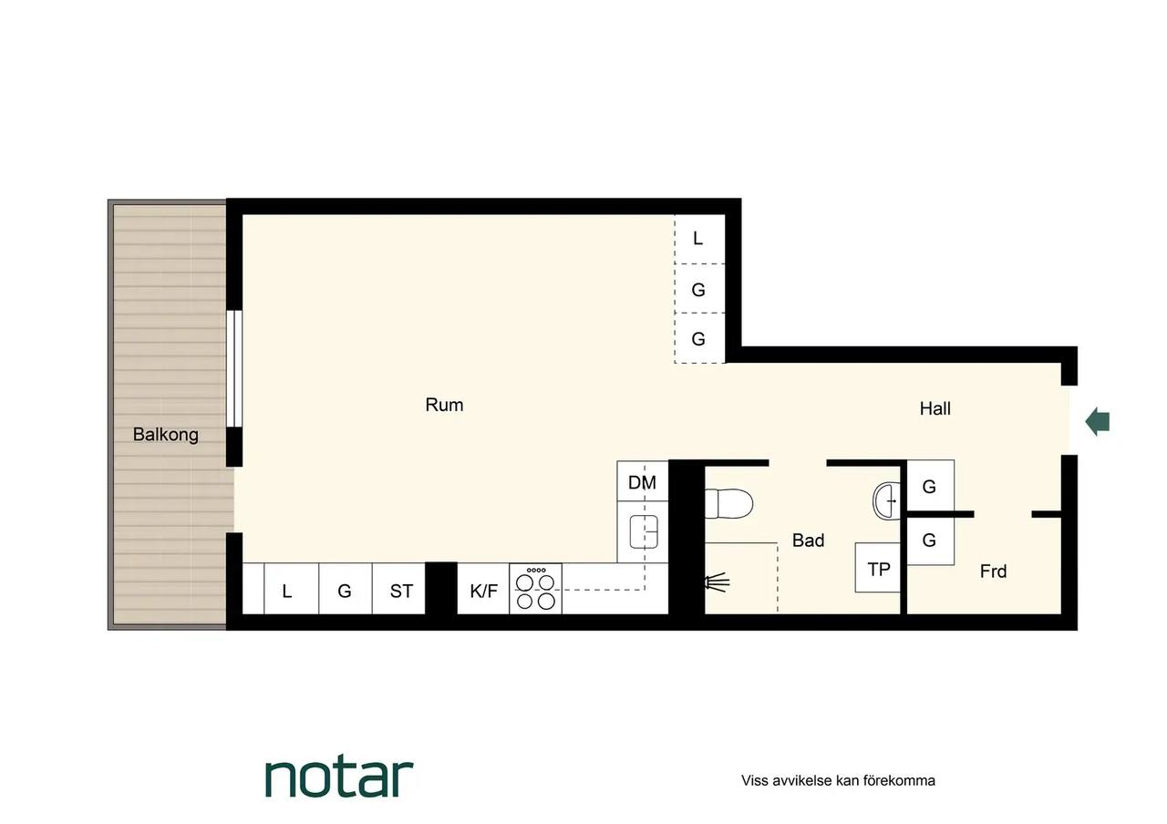 Floor plan for Parkvägen 8, 3tr