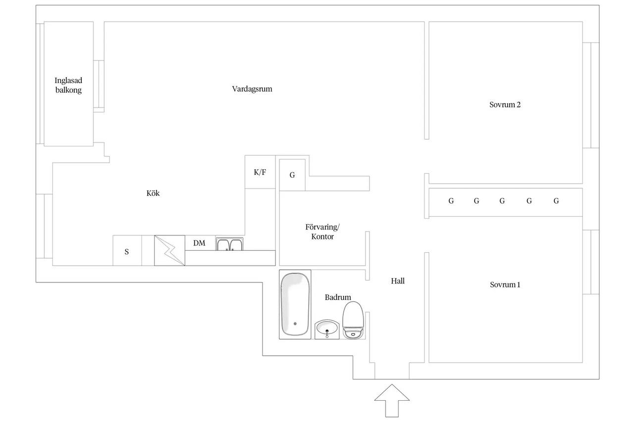 Planritning för Odengatan 35B