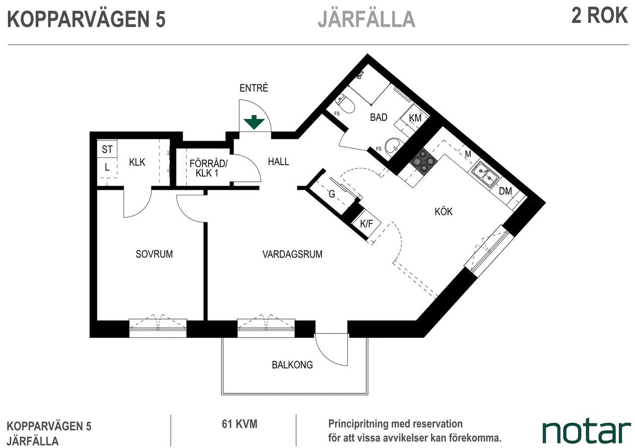 Floor plan for Kopparvägen 5