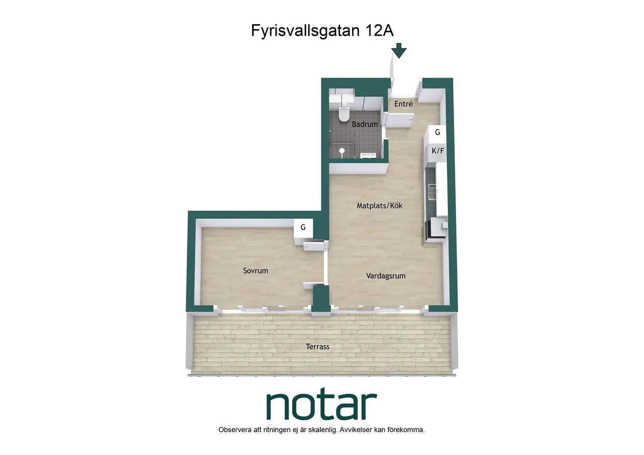 Planritning för Fyrisvallsgatan 12A