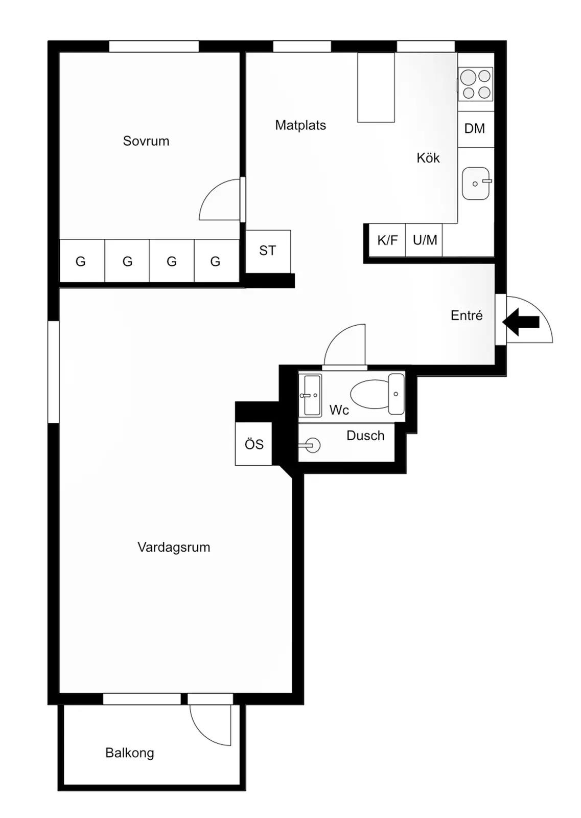 Planritning för Langenbergsgatan 6d