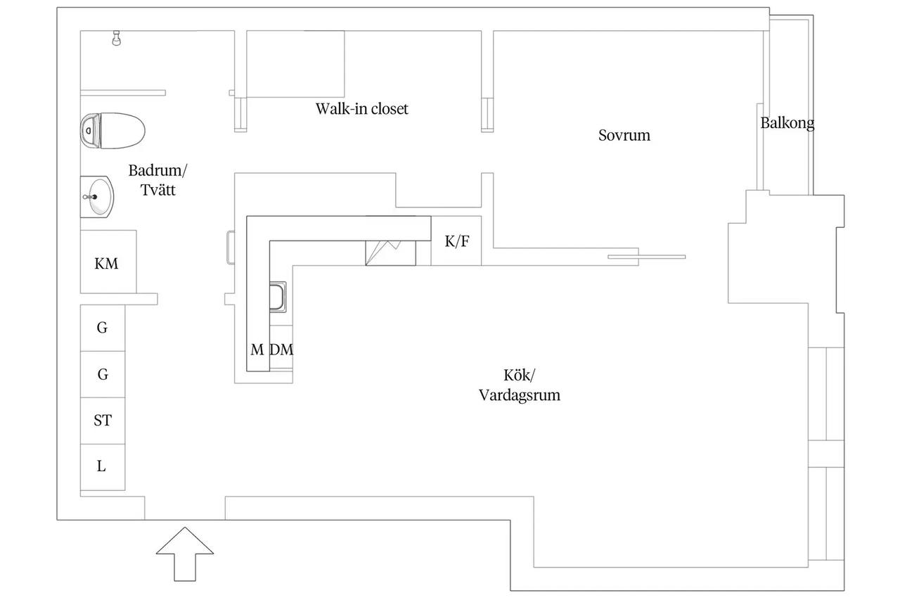 Floor plan for Lodjursstråket 1 (Våning 32)