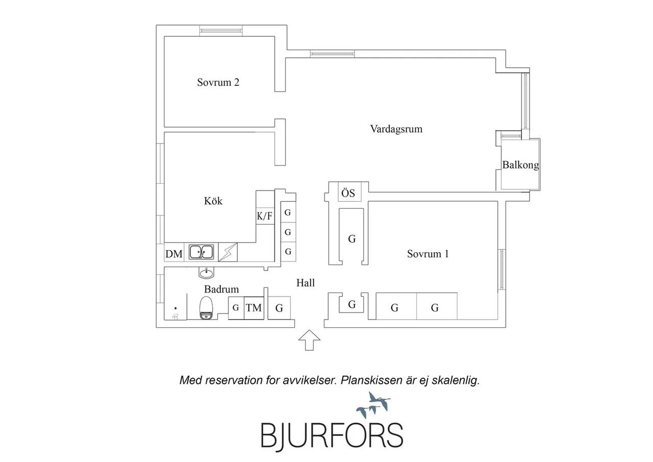 Floor plan for Trädgårdsgatan 20A - vån 3/3