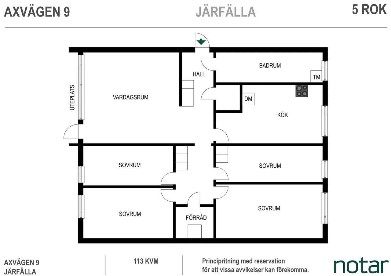Floor plan for Axvägen 9
