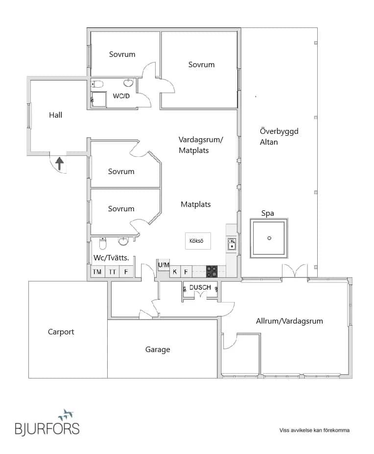 Floor plan for Tubvägen 7
