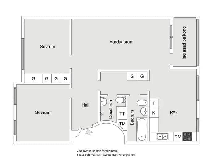 Floor plan for Vallavägen 123