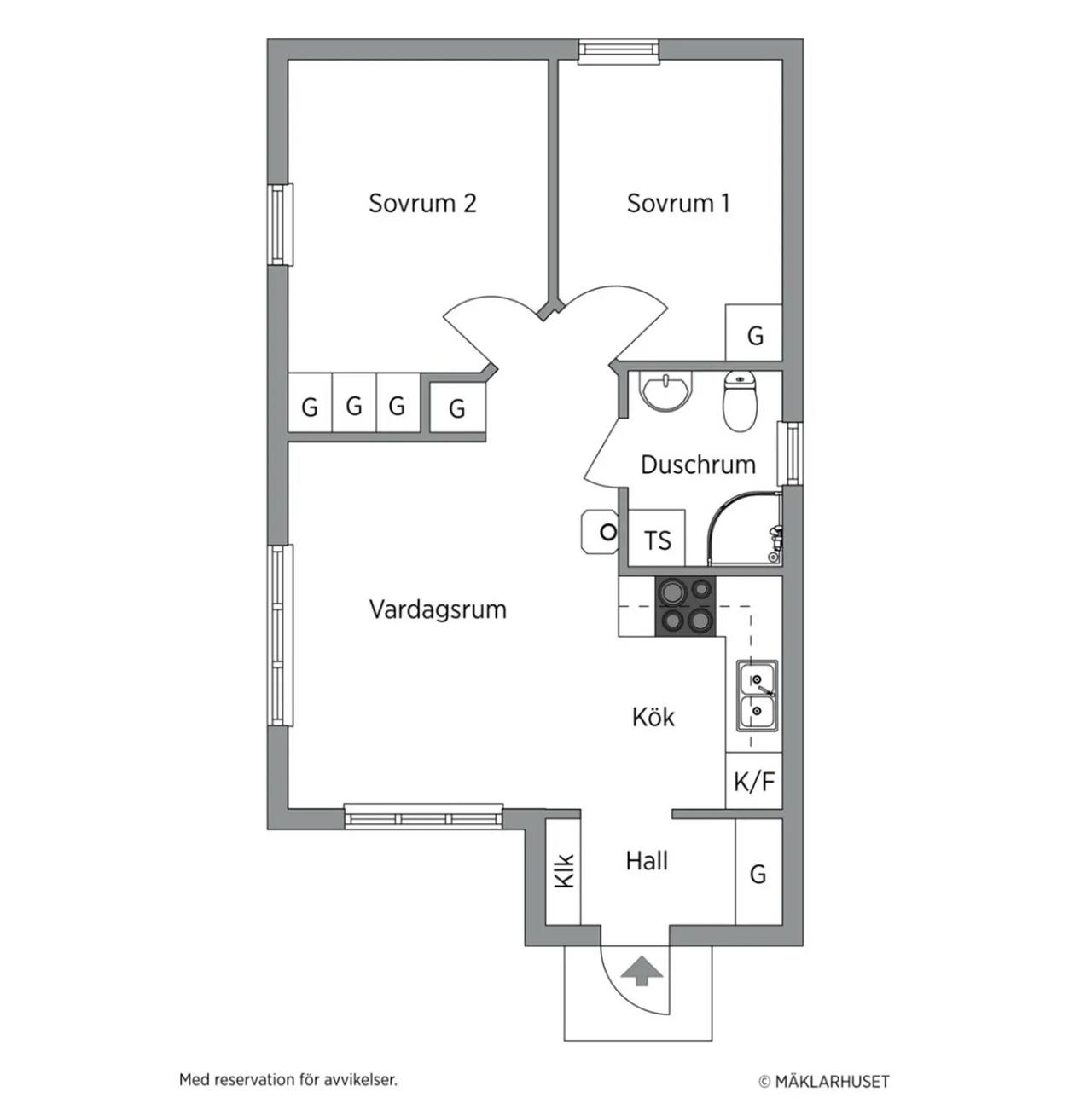 Floor plan for Strandvägen 158 - Stuga 16