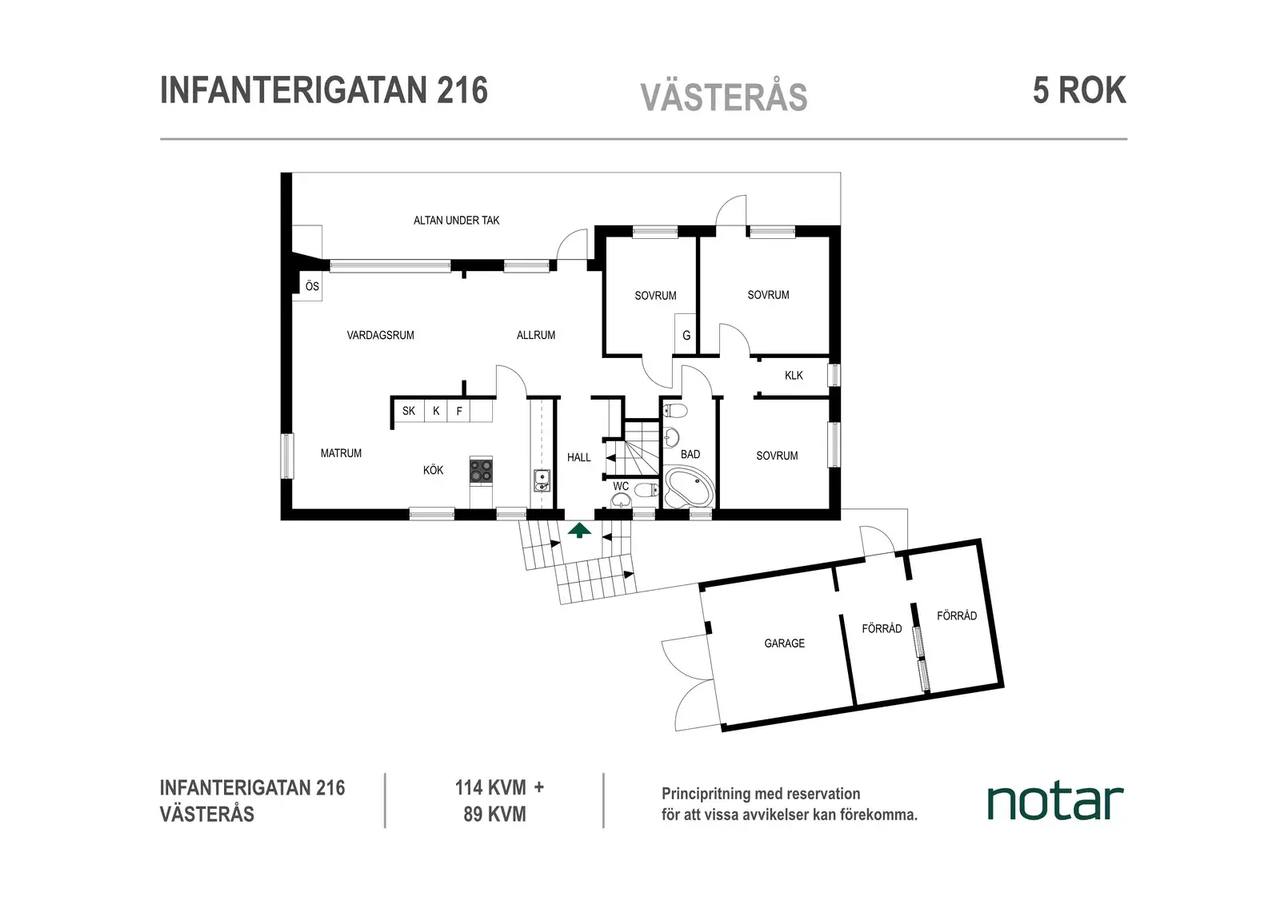 Floor plan for Infanterigatan 216