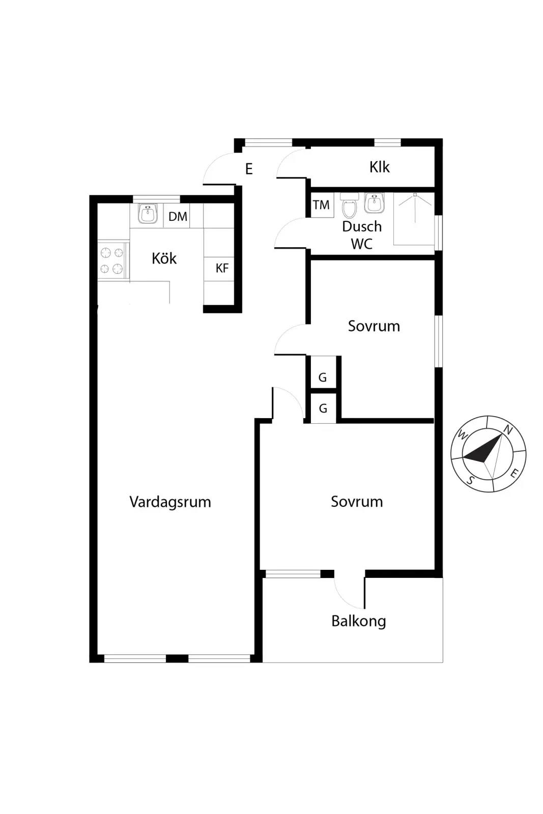 Planritning för Loftvägen 18, 1tr