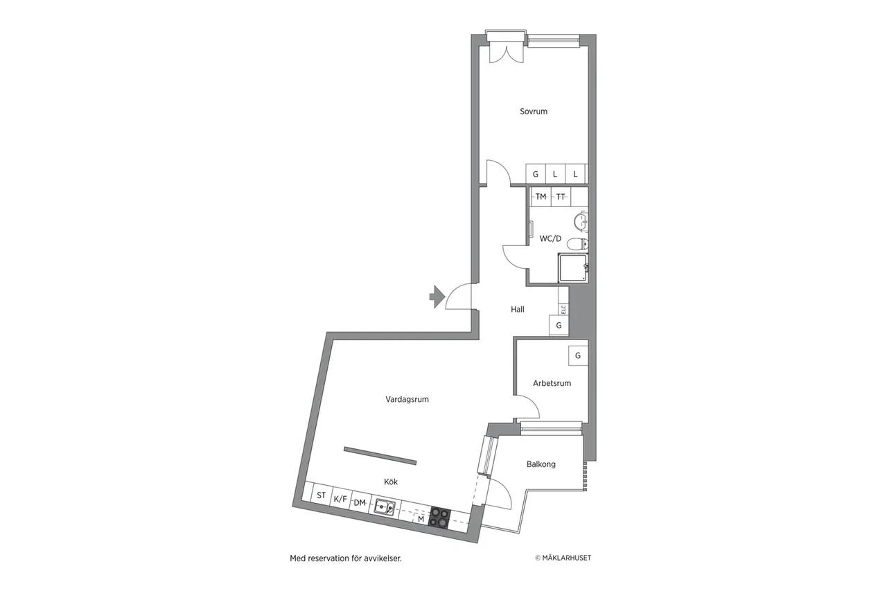 Floor plan for Gyrogatan 2A