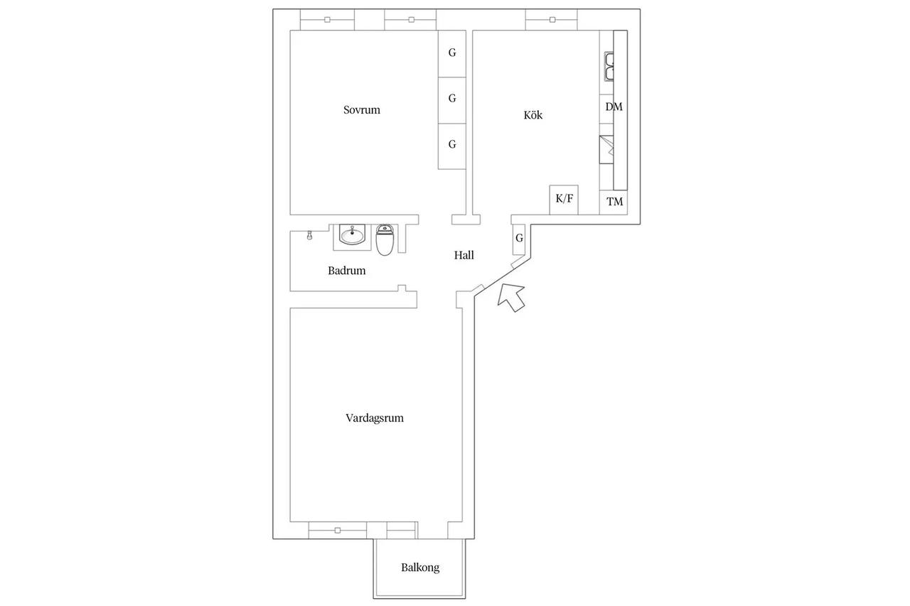 Planritning för Flemminggatan 8