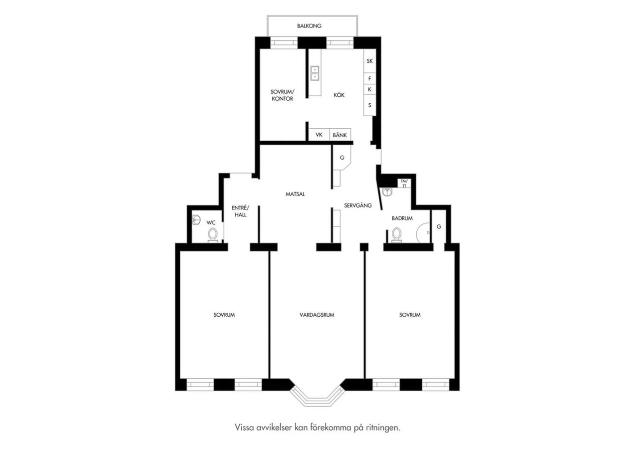 Planritning för Fredriksbergsgatan 6