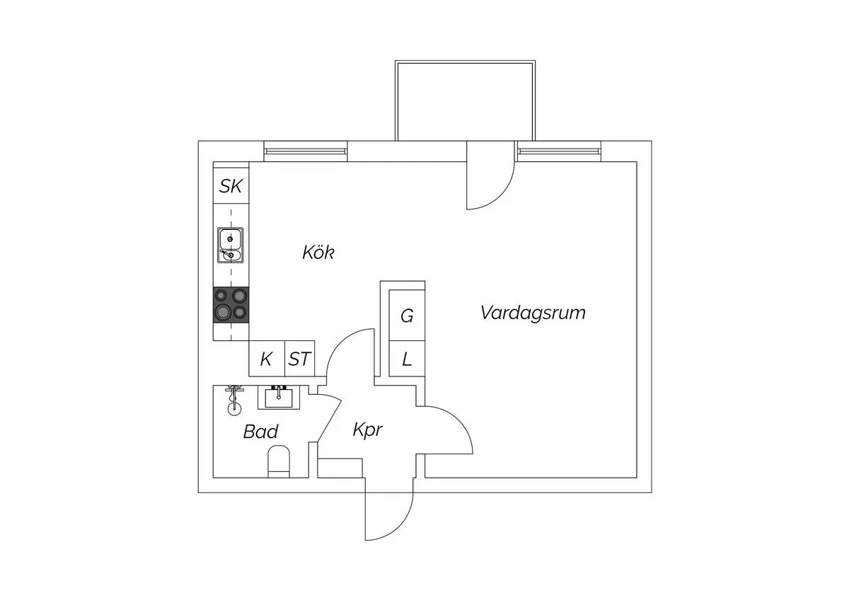 Planritning för Centralgatan 17A