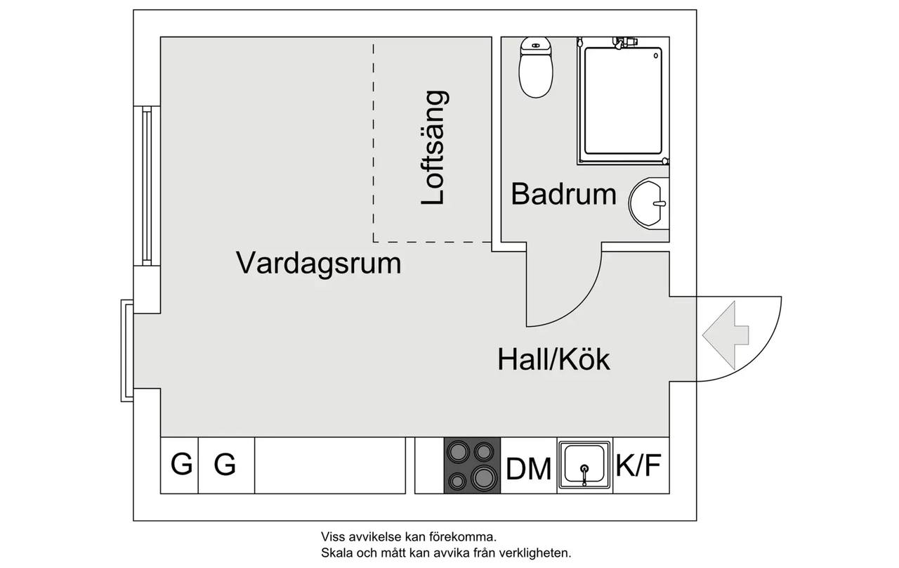 Floor plan for Finntorpsvägen 3, vån 1