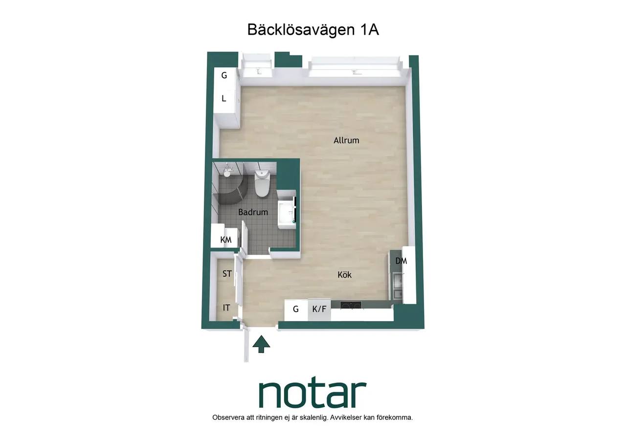 Planritning för Bäcklösavägen 1A