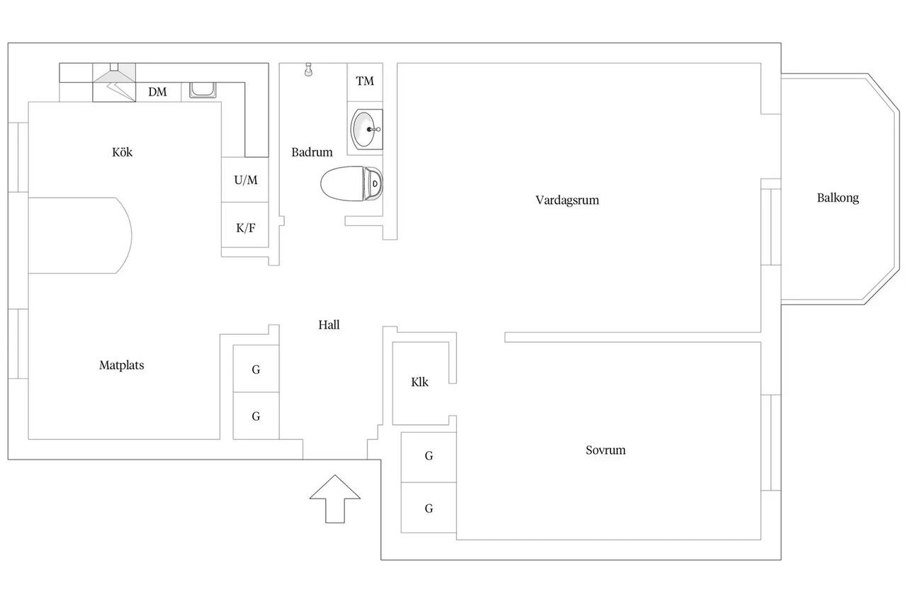 Planritning för Aspvretsgatan 1D