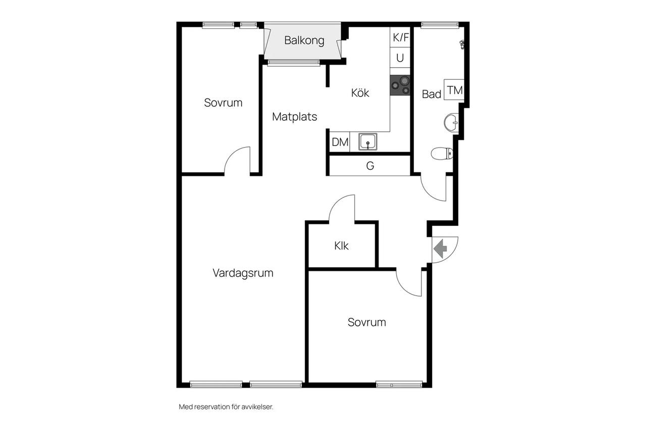 Floor plan for Frontgatan 5B