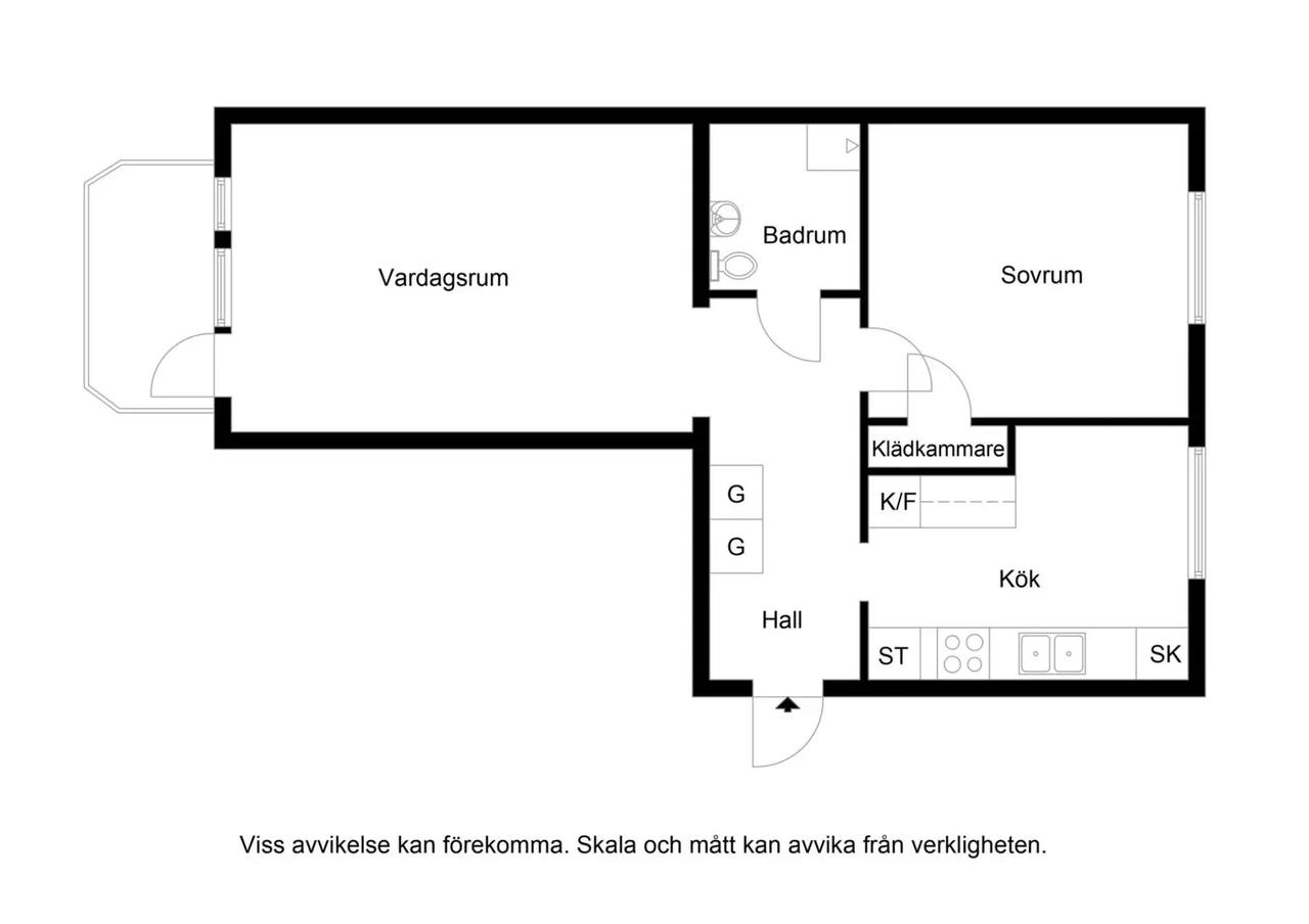 Planritning för Linnévägen 12B
