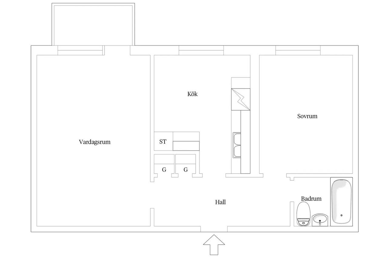 Planritning för Färnebogatan 4B