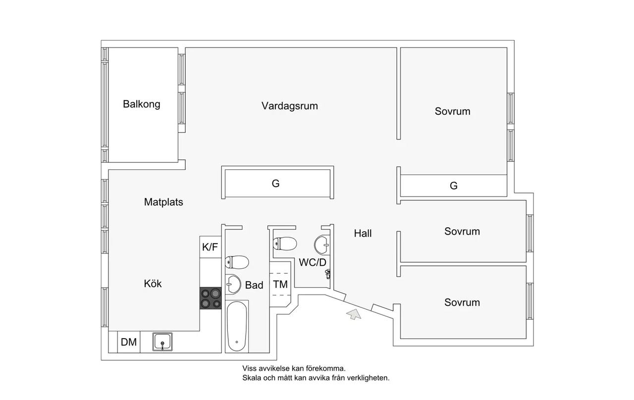 Floor plan for Sleipnervägen 57