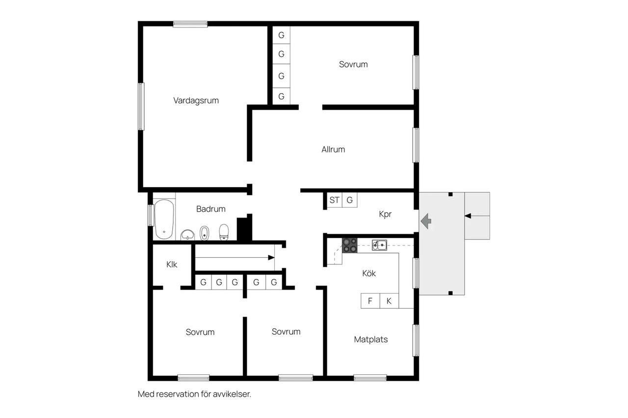 Planritning för Glottervägen 17B & C