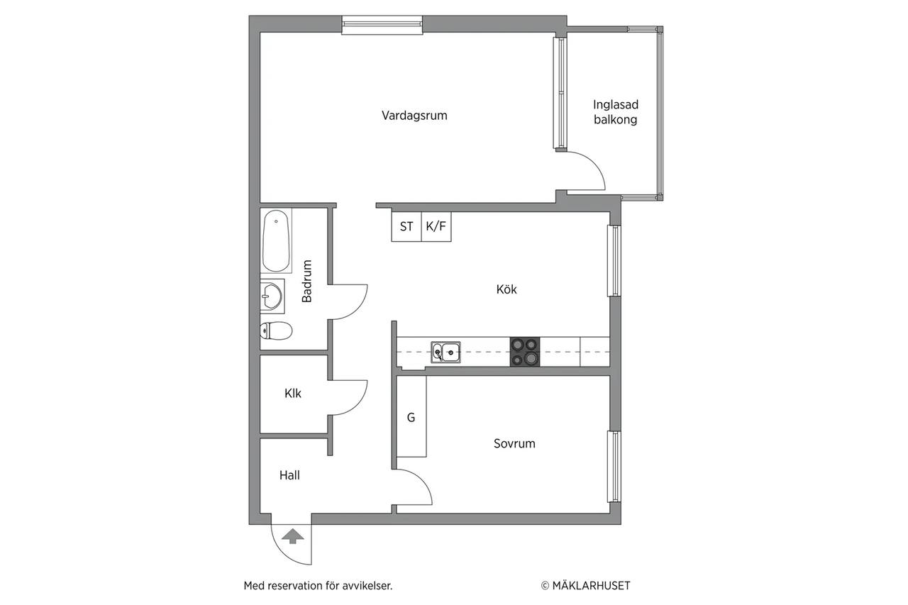 Planritning för Norrbackavägen 22