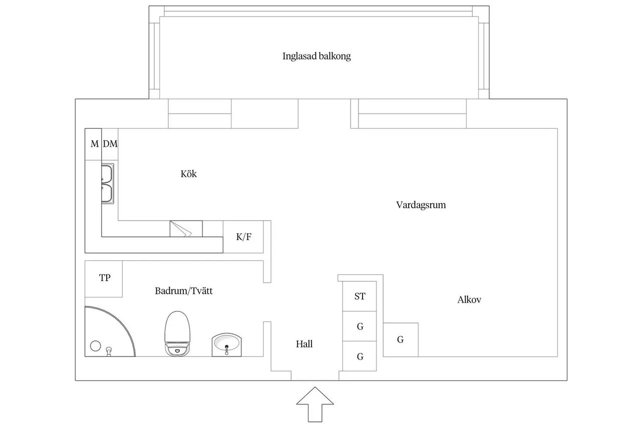 Floor plan for Färgfabriksgatan 6