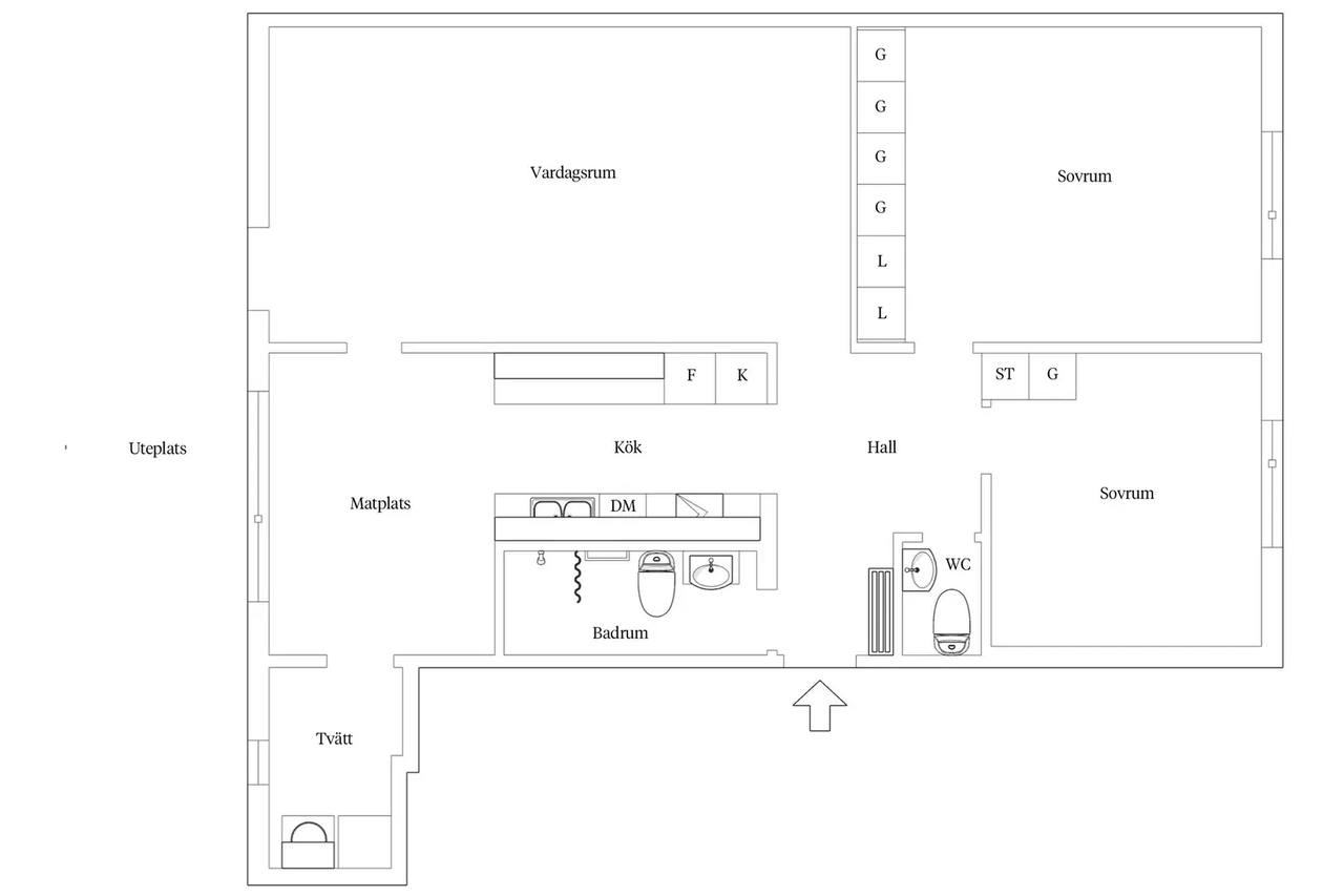 Floor plan for Parternas gränd 57