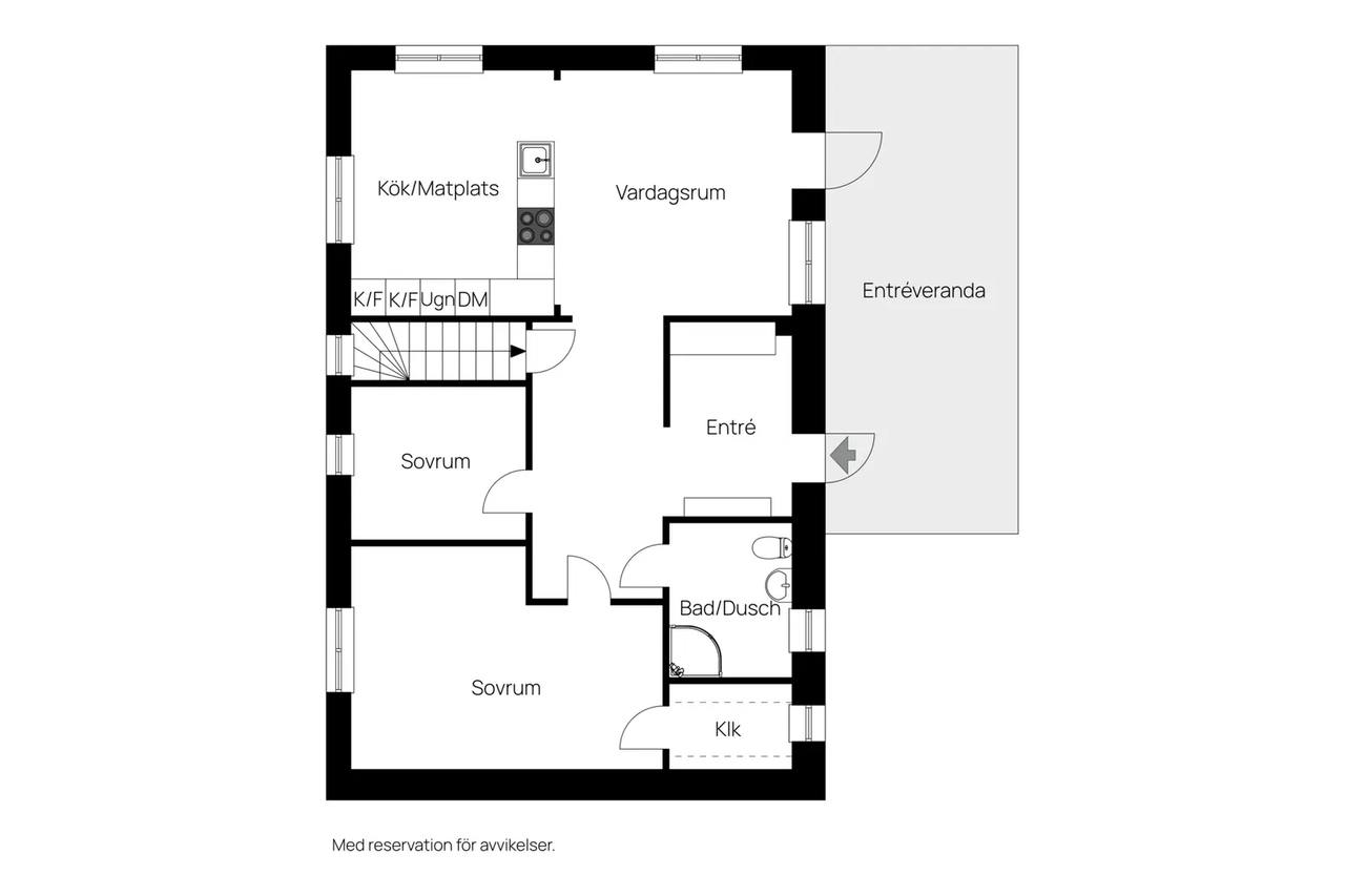 Planritning för Kyrkvägen 2C