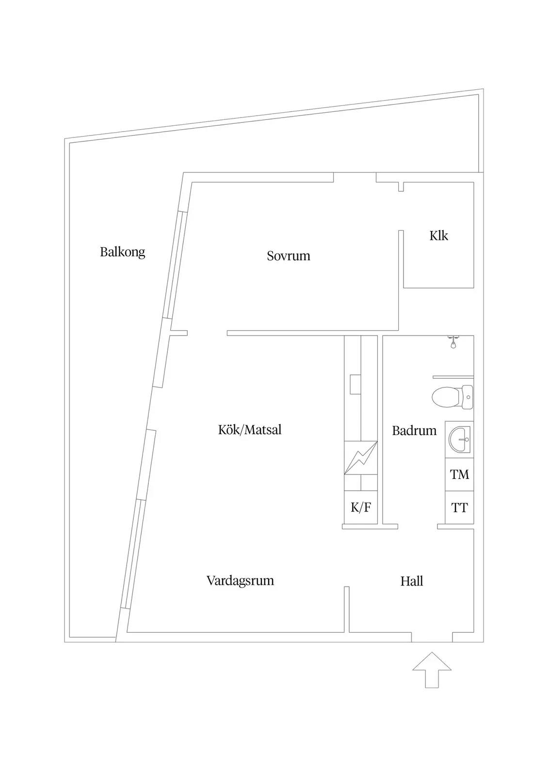 Floor plan for Tulegatan 18