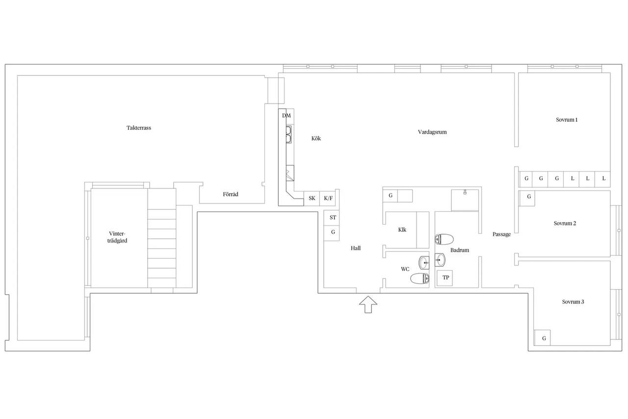 Floor plan for Baravägen 7