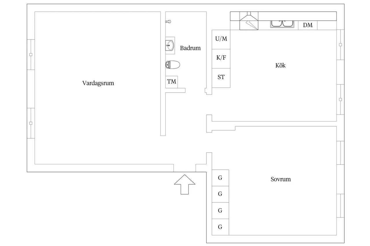 Planritning för Farmgränden 3