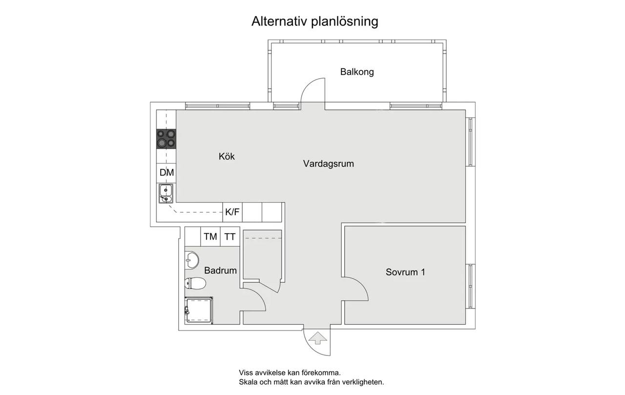 Planritning för Älvsåkersgränd 48, vån 1