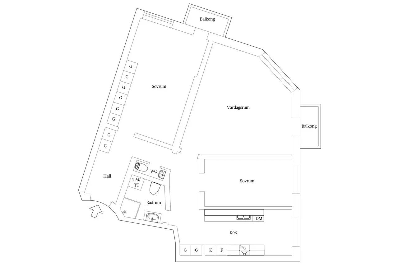 Floor plan for Bomgränden 1