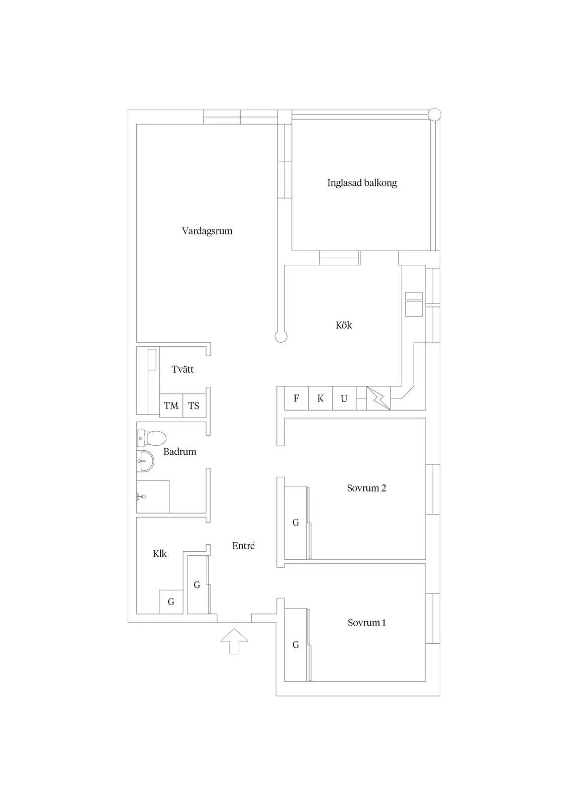 Planritning för Klostergatan 45A