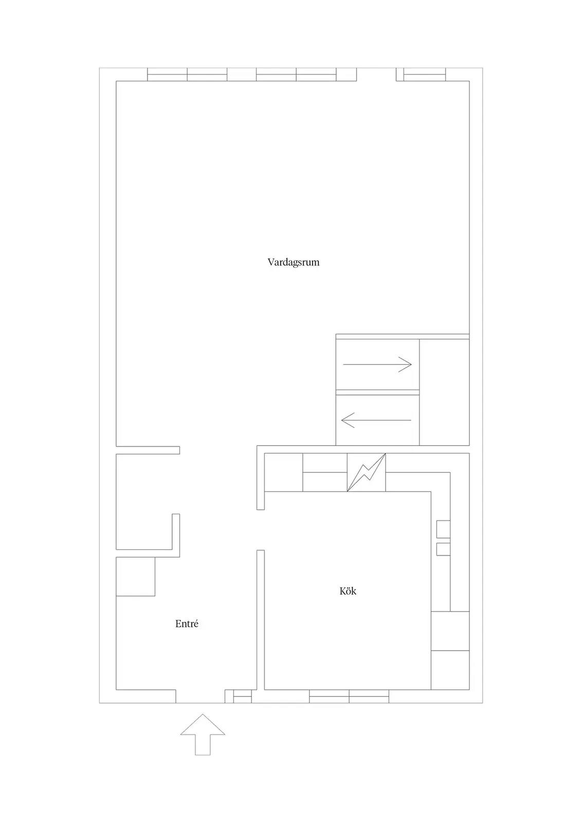Planritning för Arbetaregatan 4A