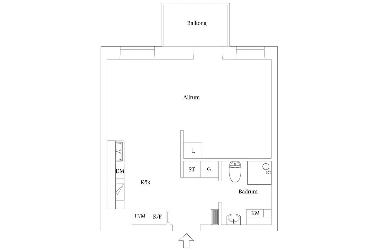Floor plan for Långströmsgatan 5B