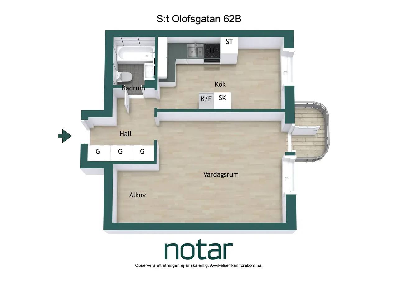 Planritning för S:t Olofsgatan 62B