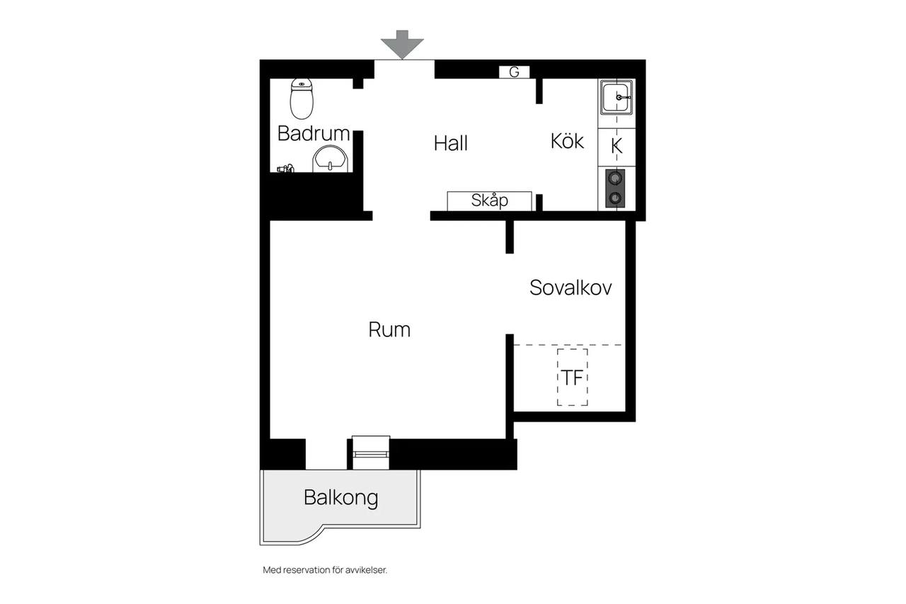 Floor plan for Hansagatan 5