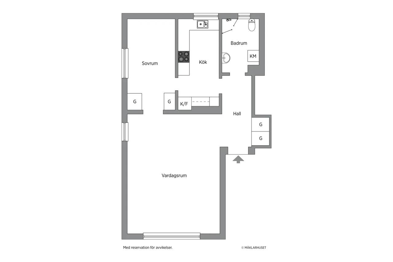 Floor plan for Spångavägen 42f